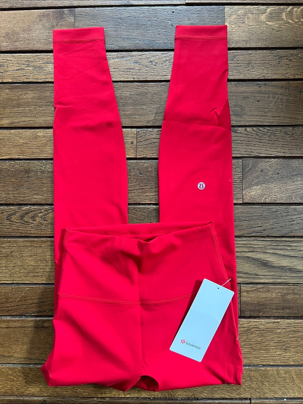 Lululemon Oxford Red Wunder Train No Line High Rise Leggings Size 4 NWT